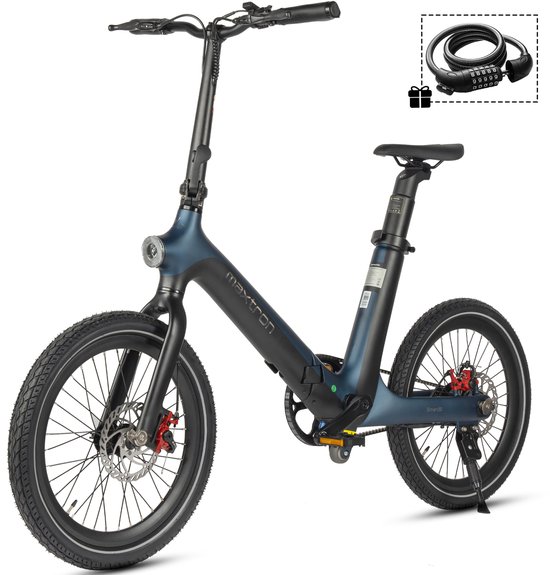 Maxtron Smart30 Elektrische Fiets – 20 Inch Opvouwbare E-bike – 36V 9.6Ah Accu – Actieradius tot 60 km – Schijfremmen – Stadsfiets