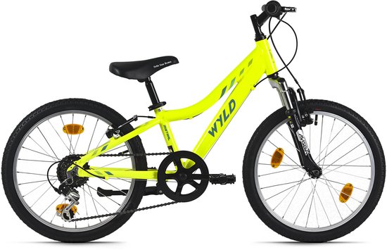 WYLD kinderfiets 20" Mistral geel 6 versnellingen framemaat 27 cm – vanaf 6 jaar