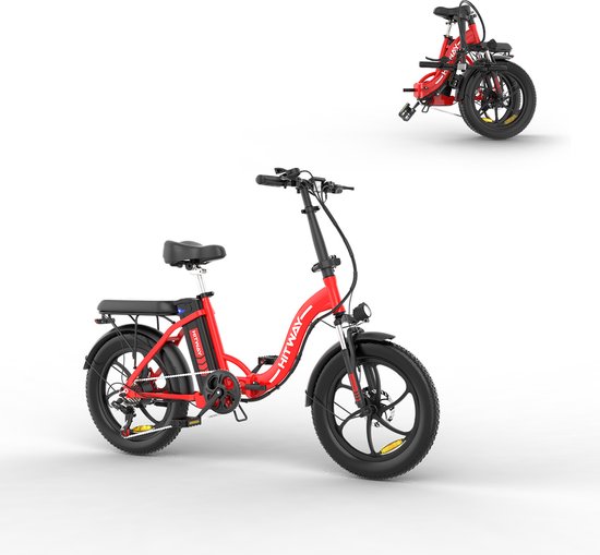 HITWAY E-Bike - Elektrische Fiets - 20 Inch Fat Tire - 250W Motor - 11.2Ah - 35-90km - City EBike Heren Dames