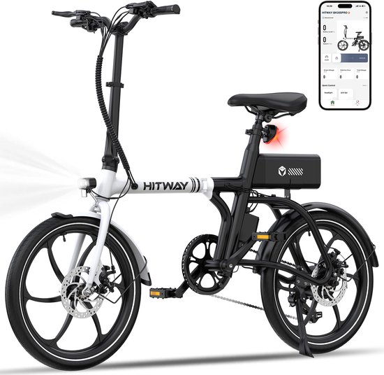 Hitway Elektrische Fiets BK35S Pro - Trendy 20 Inch City Commuter E-Bike met Afneembare 36V 9Ah Lithium Batterij