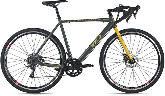 WYLD gravelbike 28'' Turin grijs-geel 16 versnellingen framemaat 56 cm